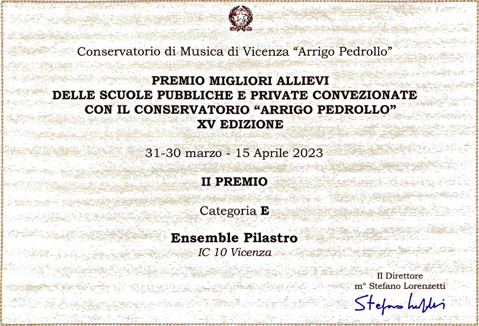 pergamena concorso conservatorio 2023