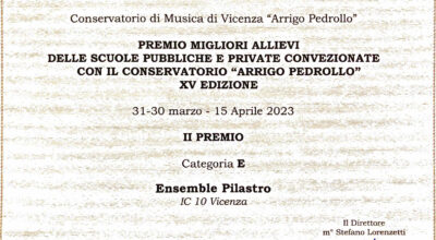 NEWS: 2° Premio al Concorso in Conservatorio